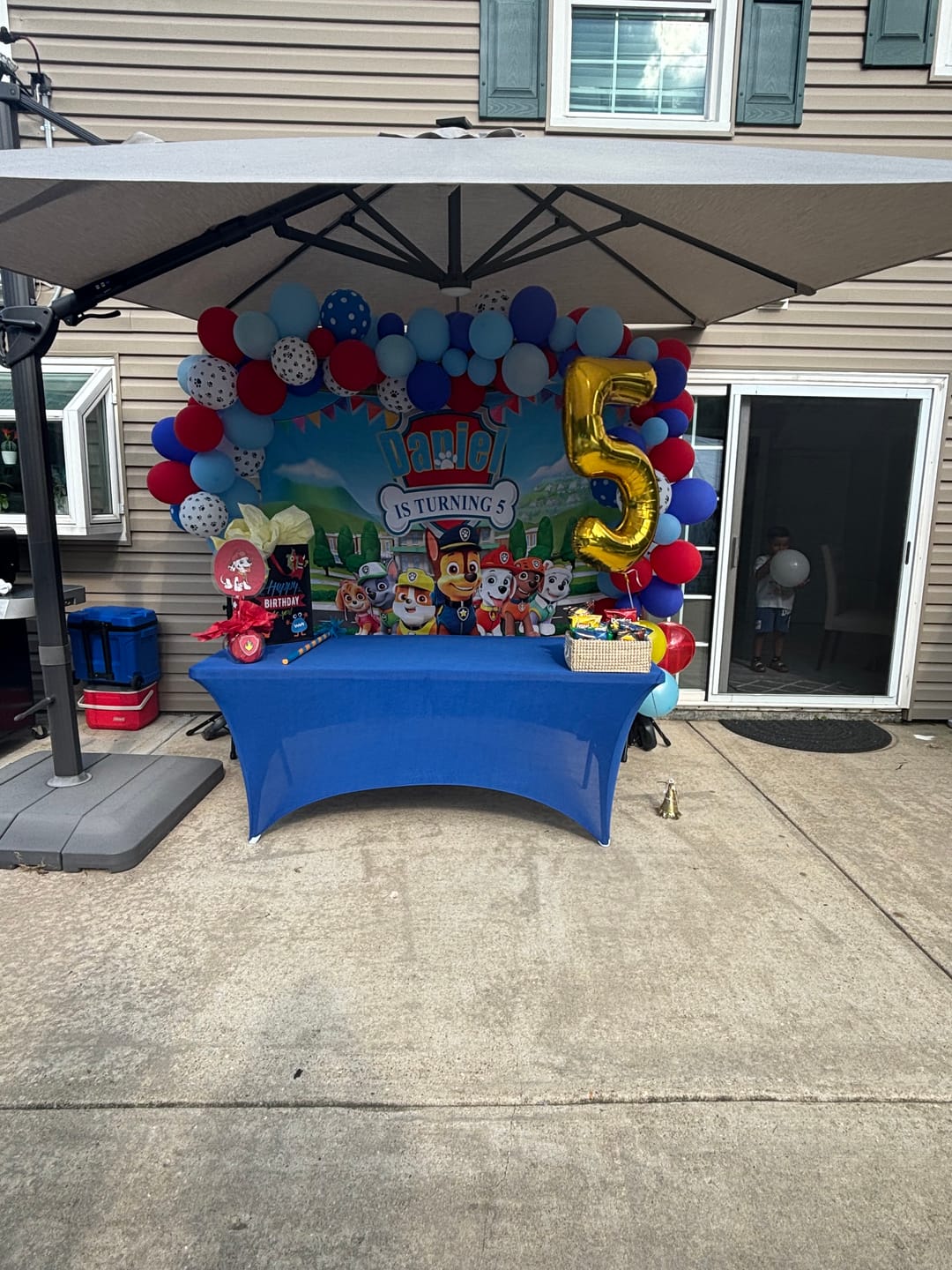 Customer photo review of Custom Name Cartoon Dogs Photography Backdrops Paw Birthday Backdrop For Photography
