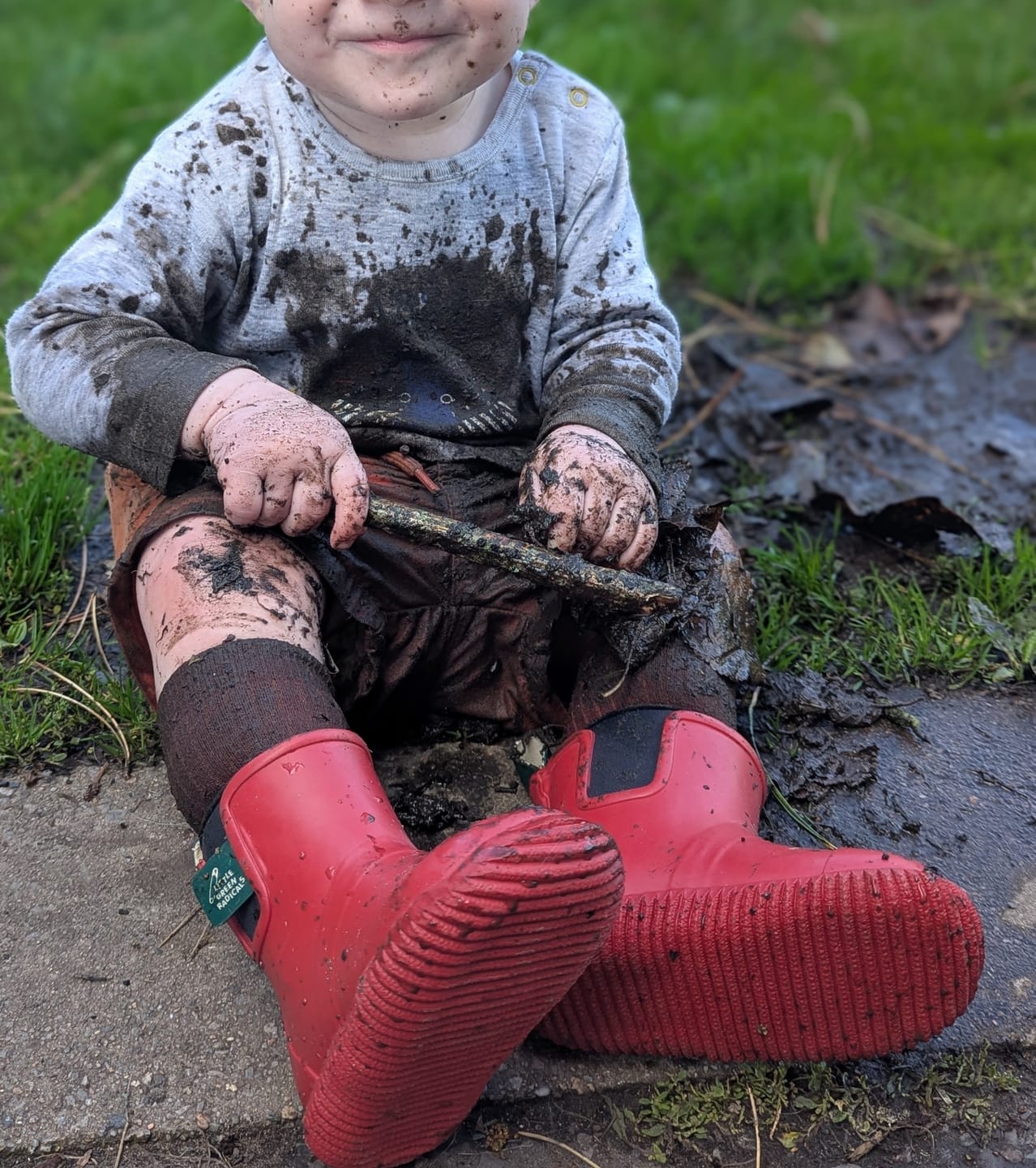 Customer photo review of Red Ankle Natural Rubber Rain Boots