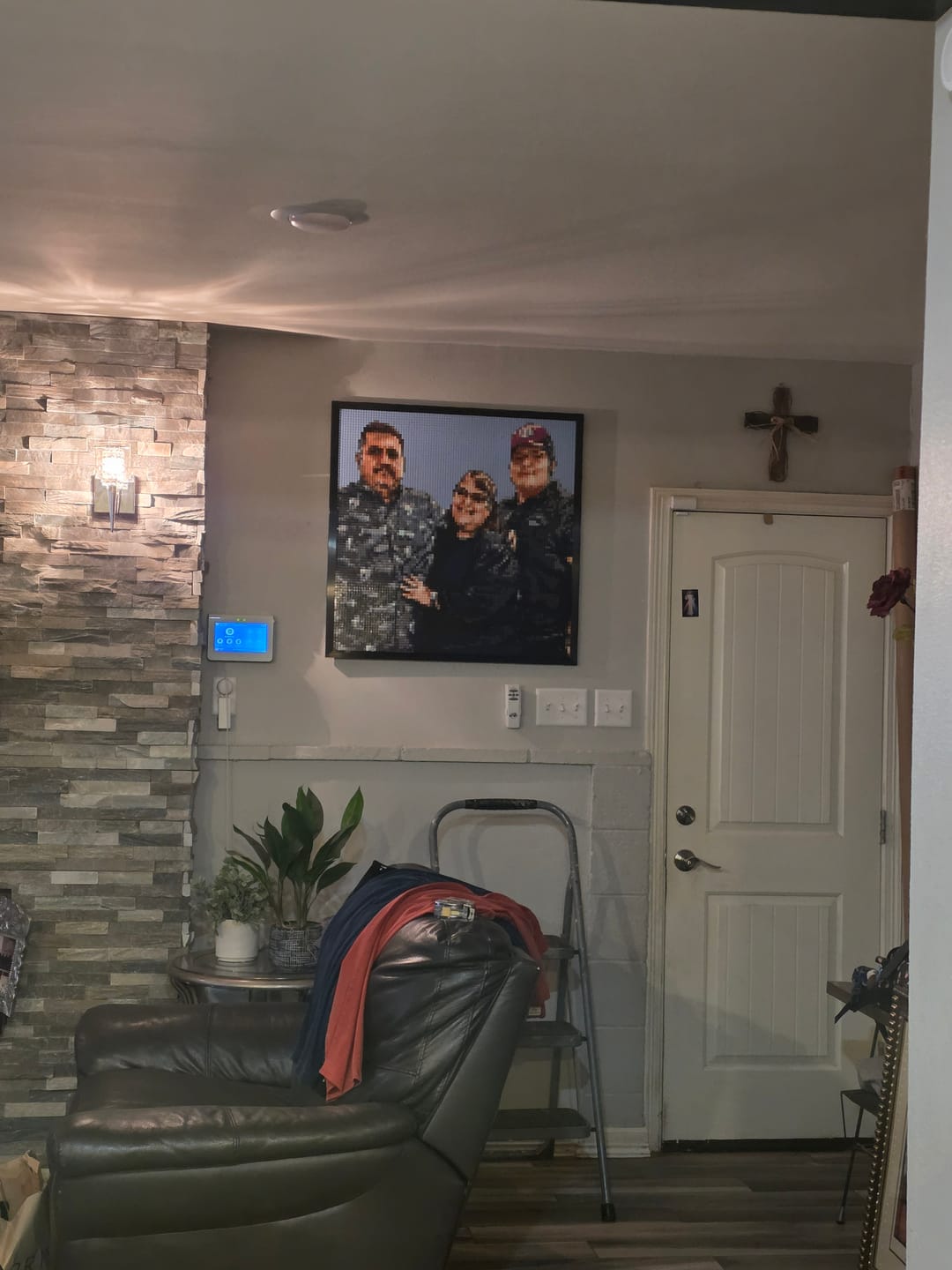 Customer photo review of Custom Bricked Mosaic Portrait 30x30"