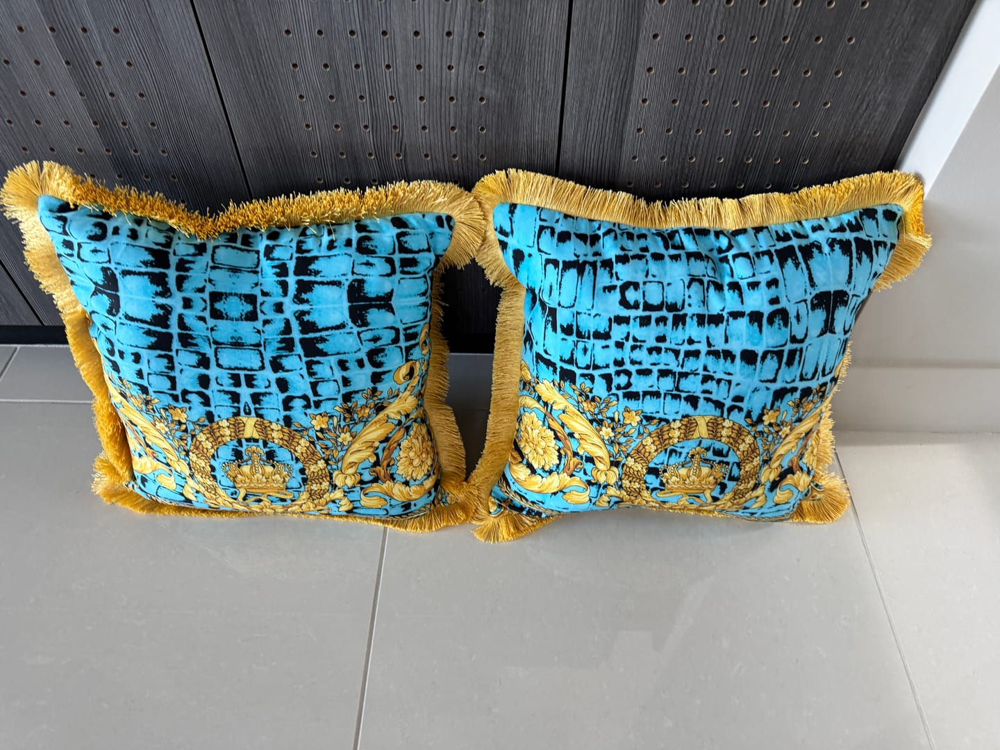 Customer photo review of Turquoise Snake Skin Baroque Pattern Fabric for Stylish Designs Fabric by Metre