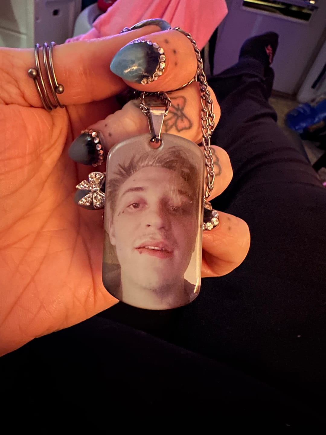 Customer photo review of Military Dog Tag Necklace for Men