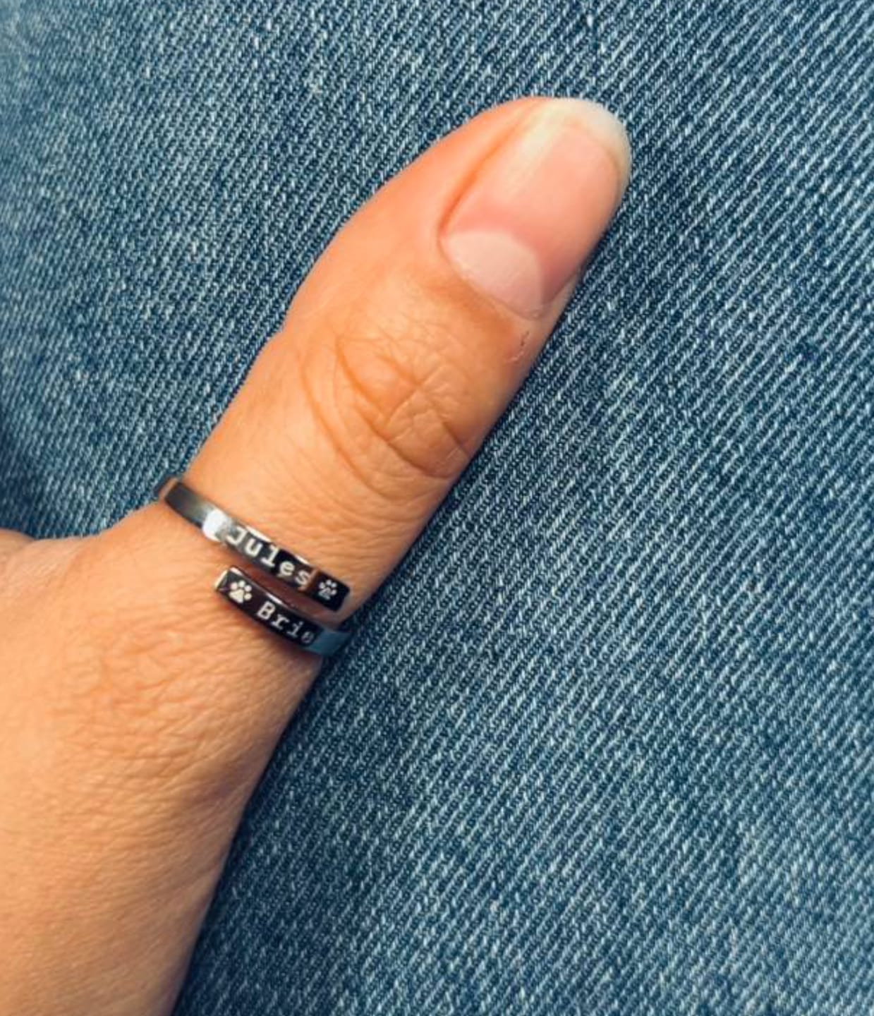 Customer photo review of Custom Pet Name Ring
