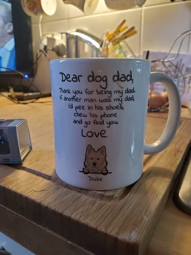 Customer photo review of Personalised Mug With Dog or Cat - Dear Pet Parent