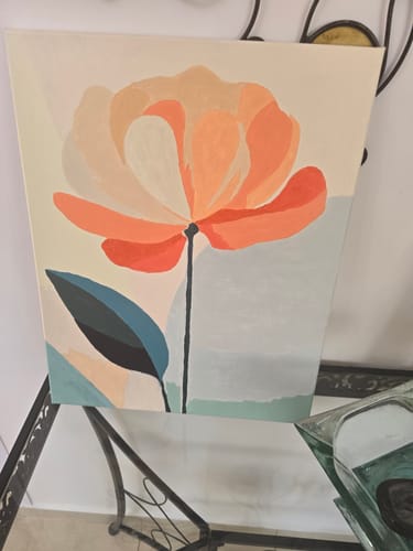 Customer photo review of צביעה לפי מספרים - פרח מופשט בצבעי פסטל