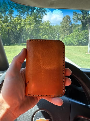 Customer photo review of The Tyler Vertical Wallet