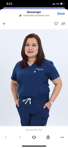 Customer photo review of Round Neck MoveTech® Scrub Top Core+ - Women / Navy