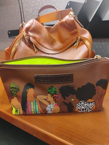 Customer photo review of Squad Espresso Brown Cosmetic Bag