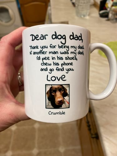 Customer photo review of Personalised Mug With Dog or Cat - Dear Pet Parent