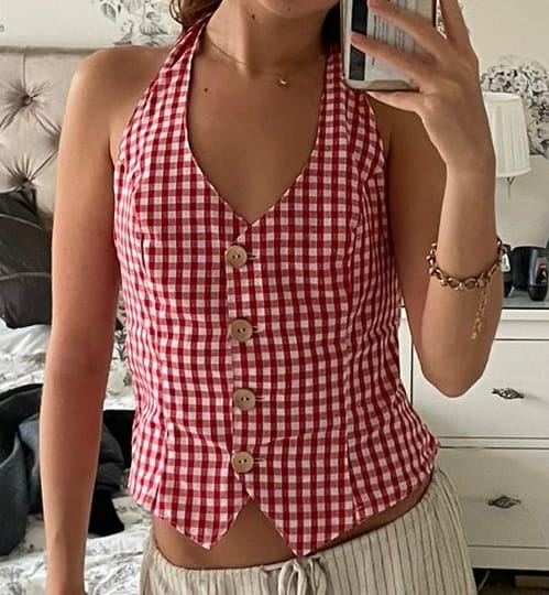 Customer photo review of 1/4 inch Gingham Polycotton Fabric