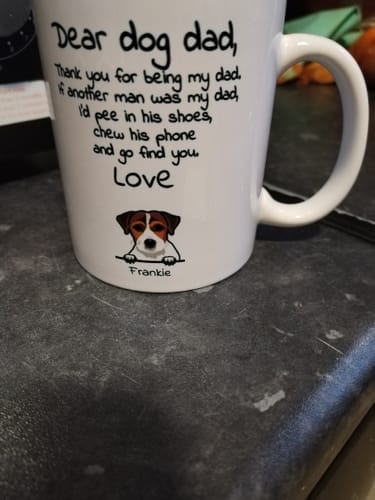 Customer photo review of Personalised Mug With Dog or Cat - Dear Pet Parent