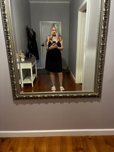 Customer photo review of Bamboo Cami Slip Nightie - Black