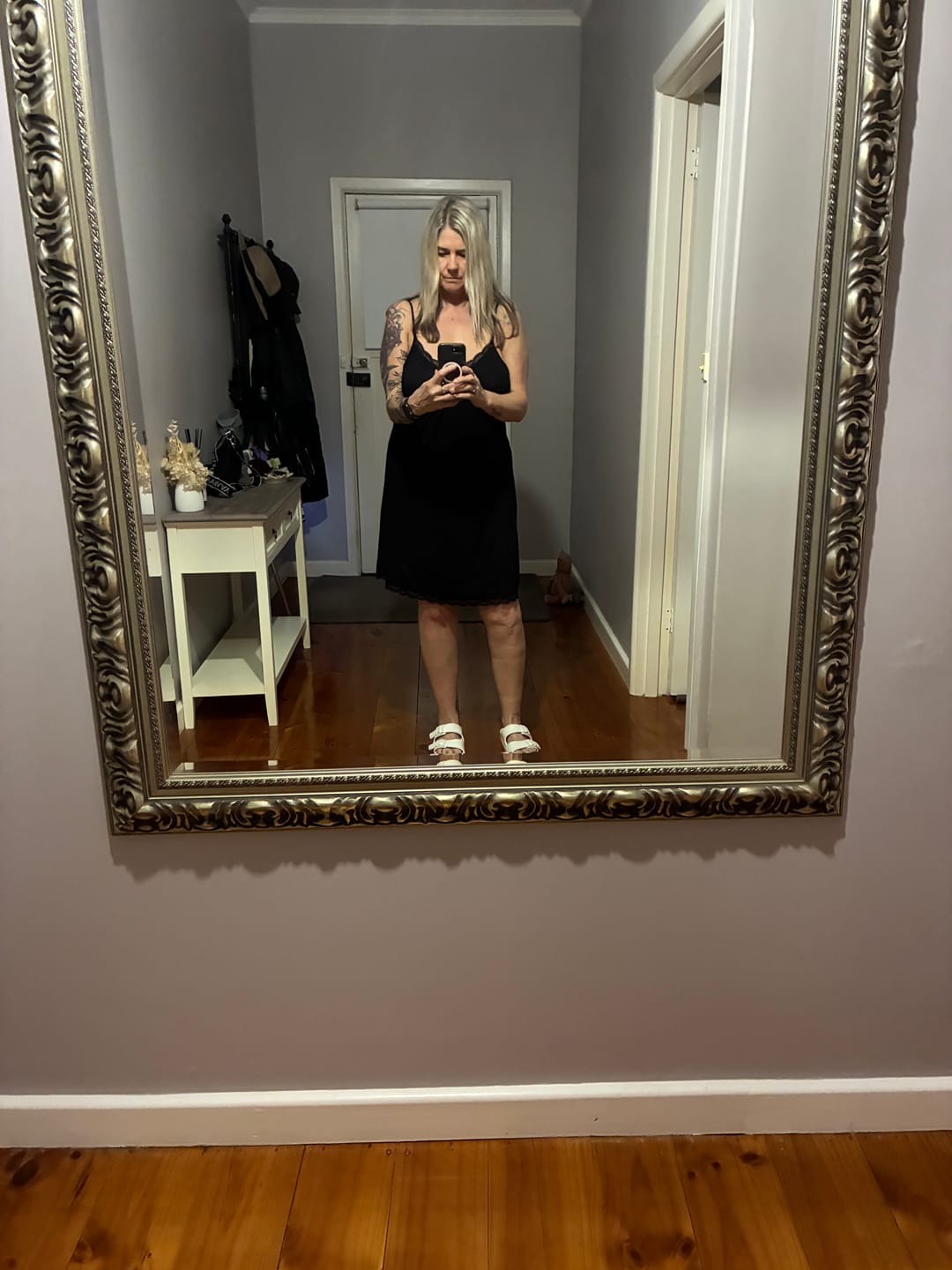 Customer photo review of Bamboo Cami Slip Nightie - Black