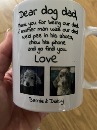 Customer photo review of Personalised Mug With Dog or Cat - Dear Pet Parent