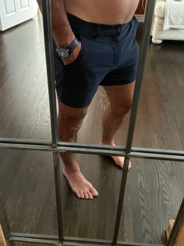 Customer photo review of Ultra-Stretch 5" Chino Shorts - Navy