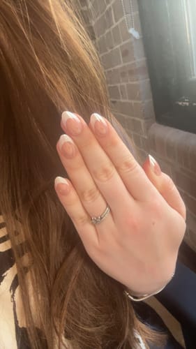 Customer photo review of Luxe French | Salon Quality Press-on Nails kit - Short Almond White French Tip