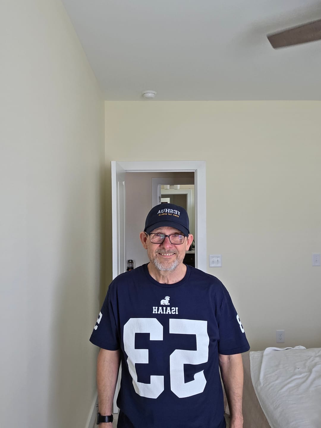 Customer photo review of ISAIAH 53 – American Football Jersey Style T-Shirt – Unisex