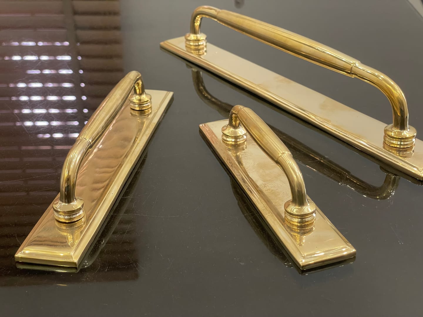Customer photo review of Classic Cabinet Pulls - Unlacquered Brass Polished