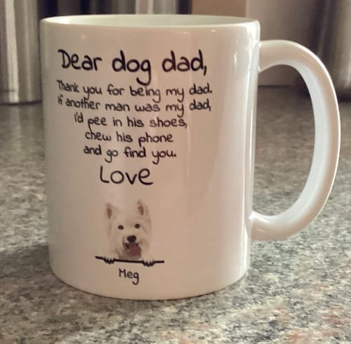 Customer photo review of Personalised Mug With Dog or Cat - Dear Pet Parent
