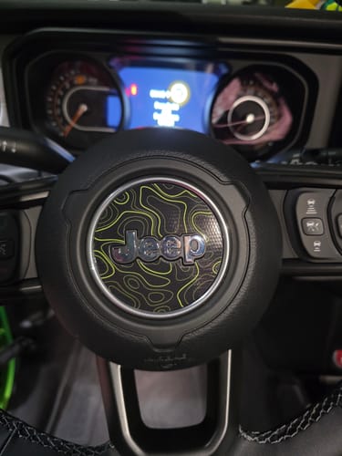 Customer photo review of Steering Wheel Overlay Graphic - Topography with Black Background
