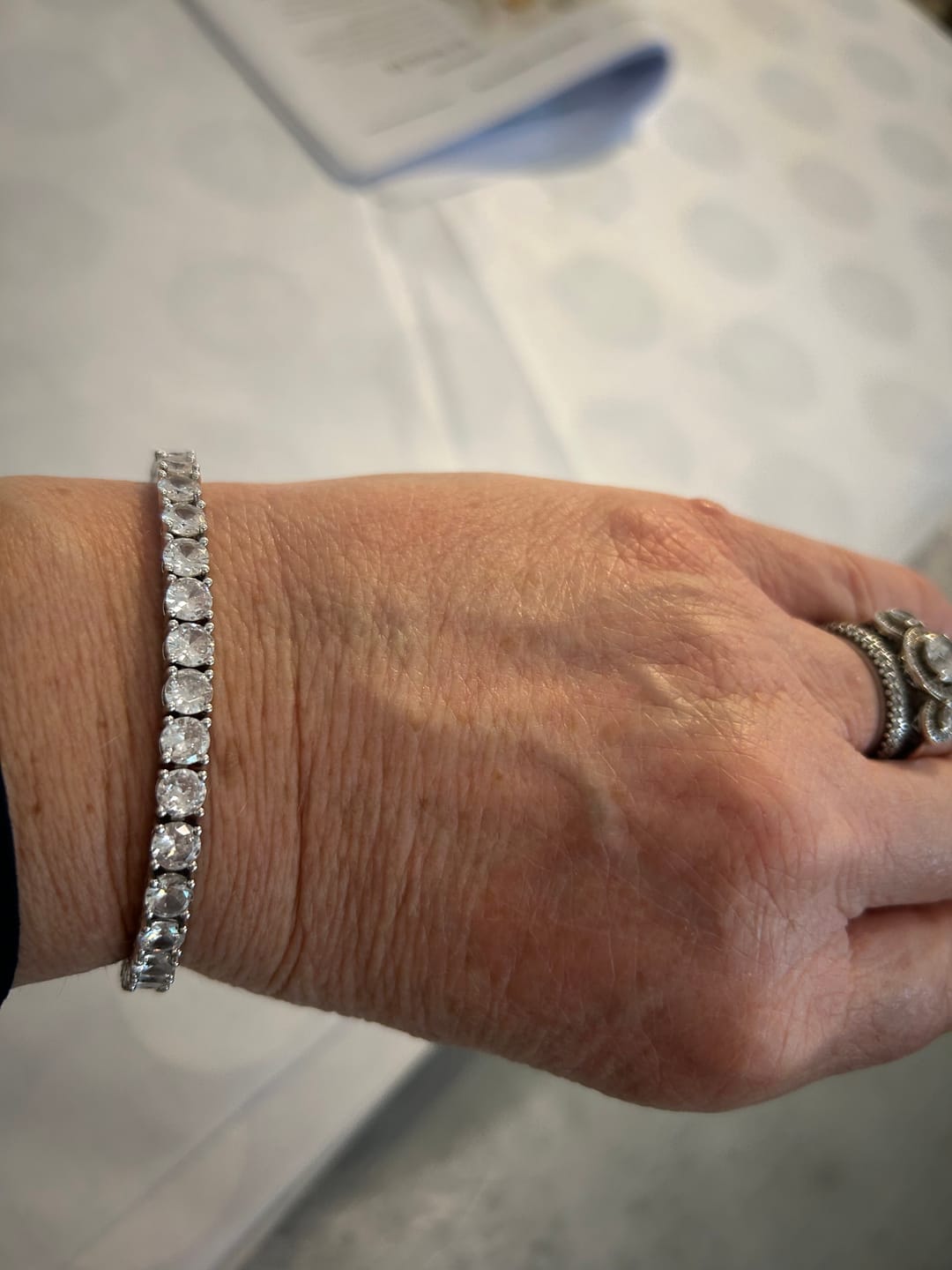 Customer photo review of TATIANA TENNIS BRACELET - SILVER