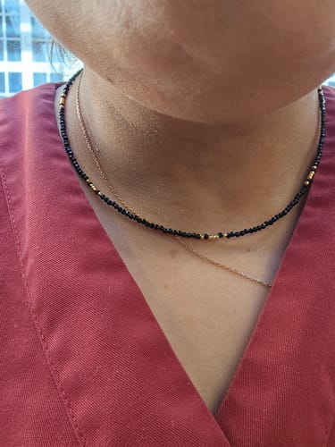 Customer photo review of Sparkling Black Crystal Gold Choker