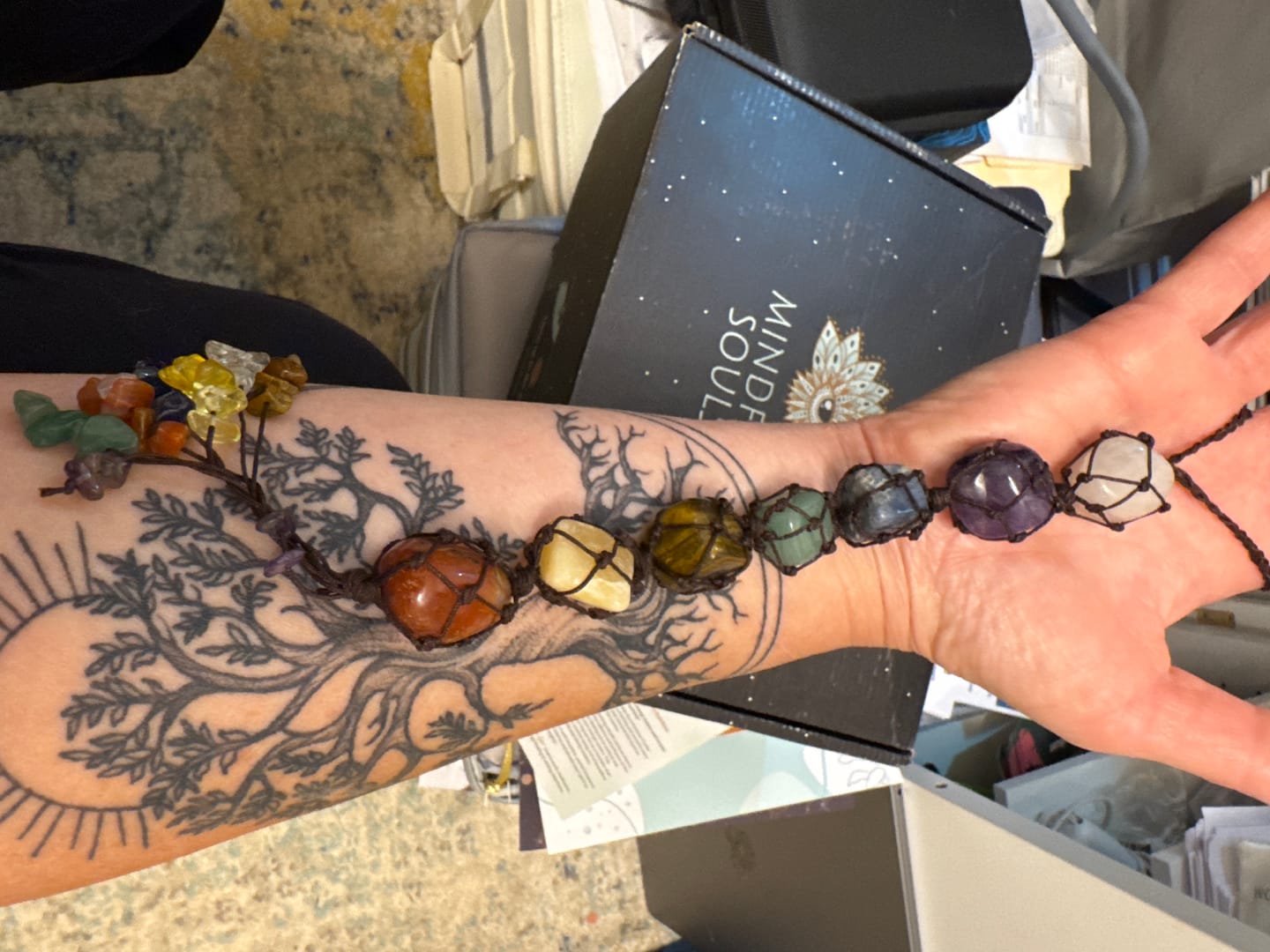 Customer photo review of 7 Chakra Natural Gemstone Tassel