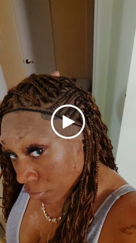 Customer video review of Crush Bohemian Cornrow Braided Wig, Swiss Full Lace, Black Color, Waist Length, Standard Density.