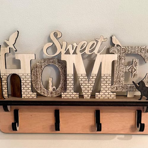 Customer photo review of Laser cut sweet home table decoration svg file