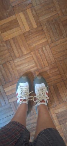 Customer photo review of Women Vintage Colorblock Leather Sport Shoes