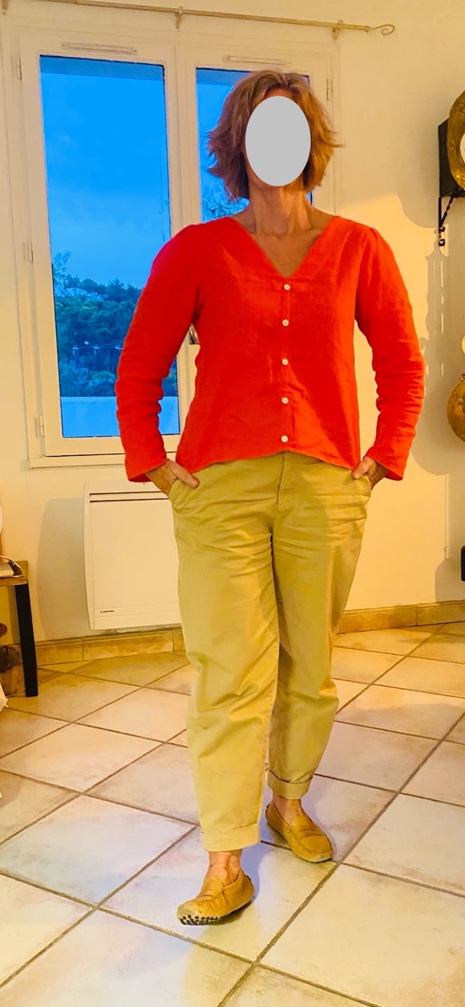 Customer photo review of Blouse Flora - lin/viscose orange feu