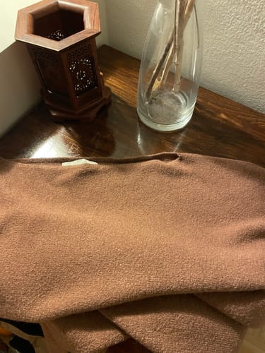 Customer photo review of Asymmetric Draped | Maple