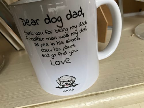 Customer photo review of Personalised Mug With Dog or Cat - Dear Pet Parent
