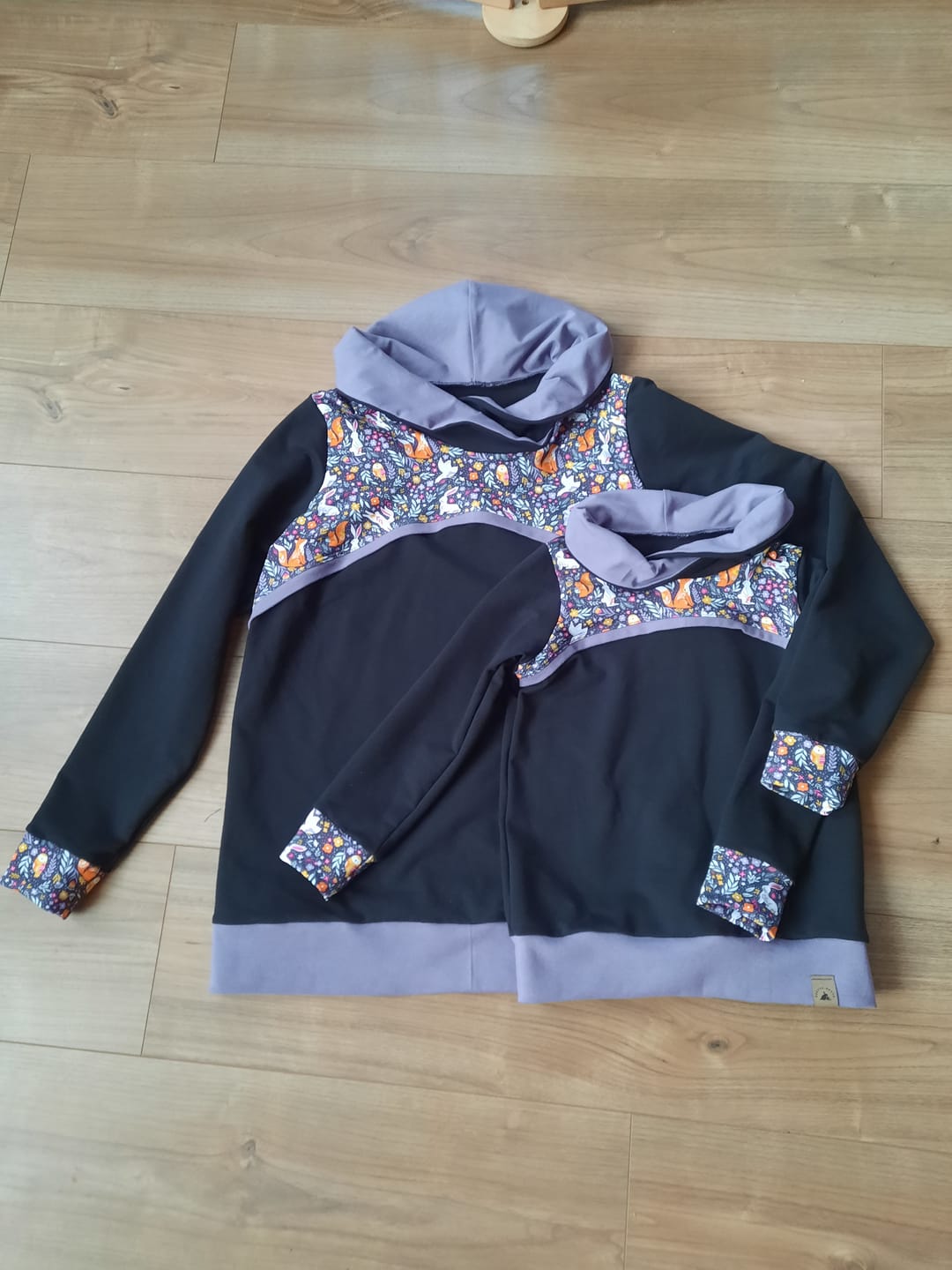 Customer photo review of Forest Animals on Deep Purple French Terry Fabric