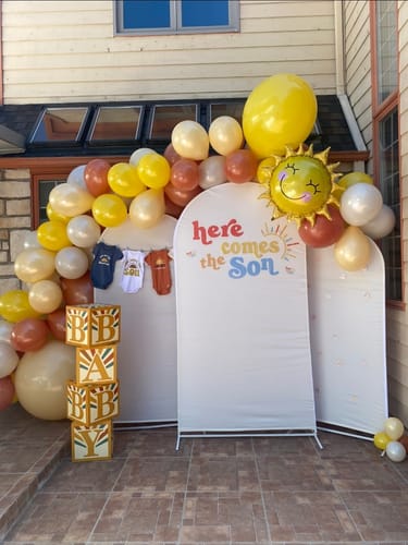 Customer photo review of Here Comes the Son Balloon Garland Kit