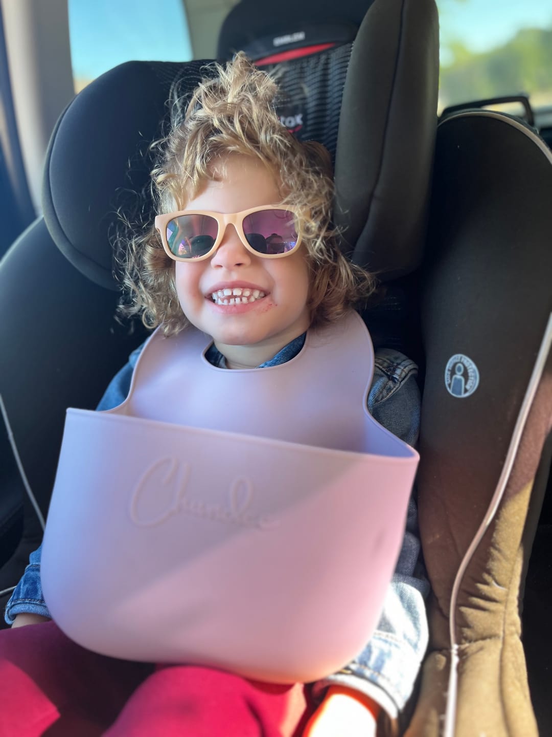 Customer photo review of Purple Chundee Bib