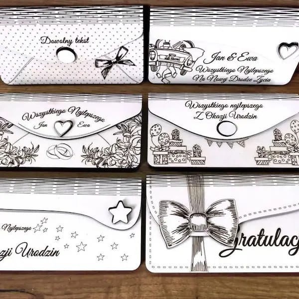 Customer photo review of Envelope for money 6 set laser cut svg file