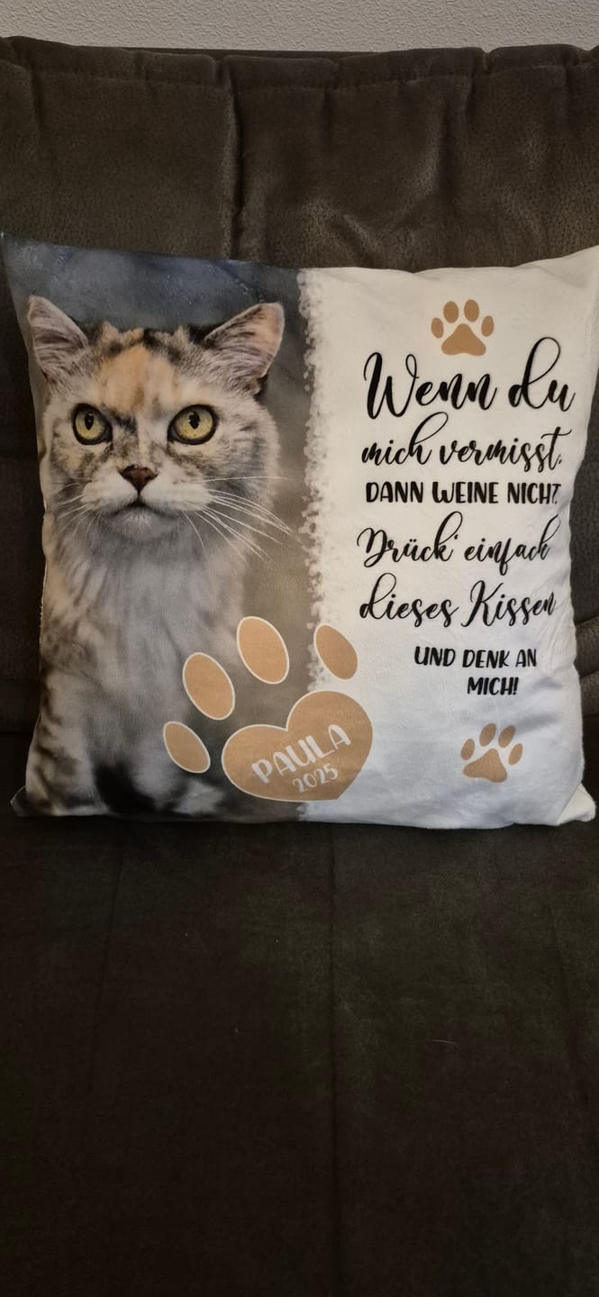 Customer photo review of Wenn du mich vermisst - Individuelles Kissen