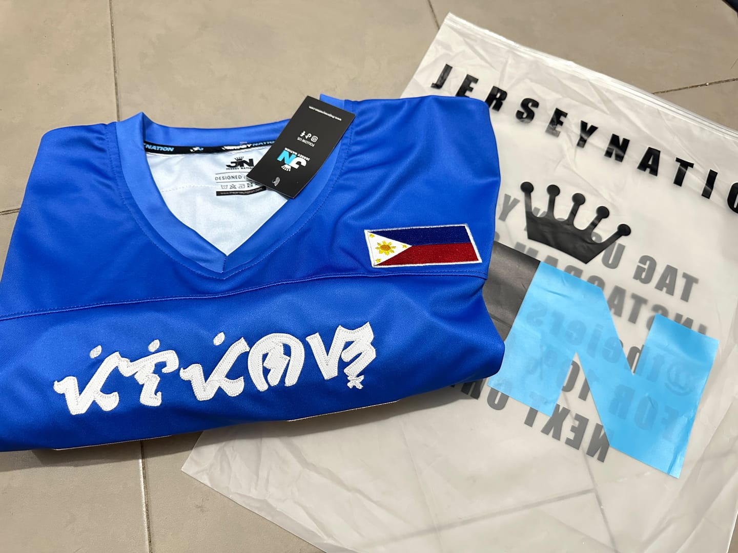 Customer photo review of Philippines Heritage Custom Football Jersey