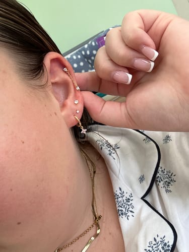 Customer photo review of Coquette Bow Flatback Gold