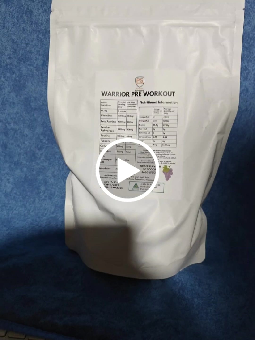 Customer video review of Warrior High-Stimulant Pre-workout