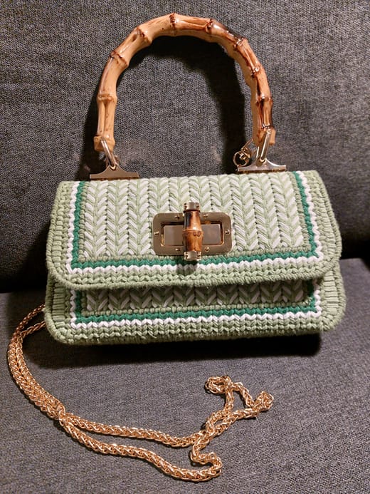 Customer photo review of CrochetPark™ Linden Whisper Clutch Cross Stitch DIY kit