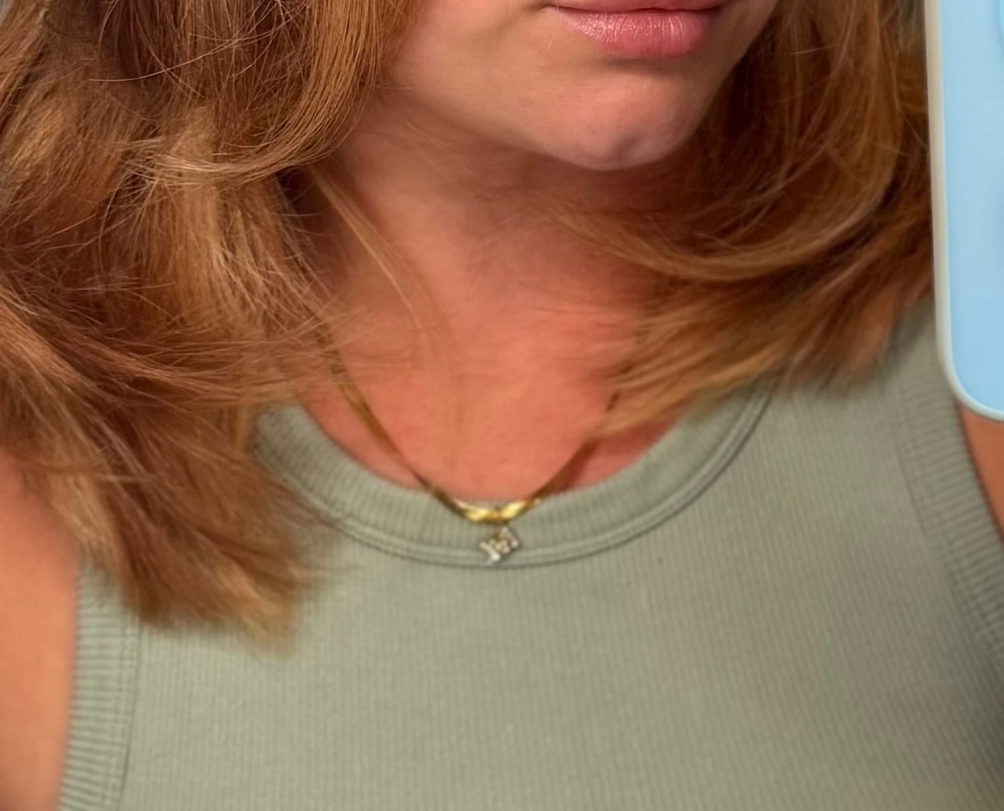 Customer photo review of Melly Initial Herringbone Necklace (Bundle)