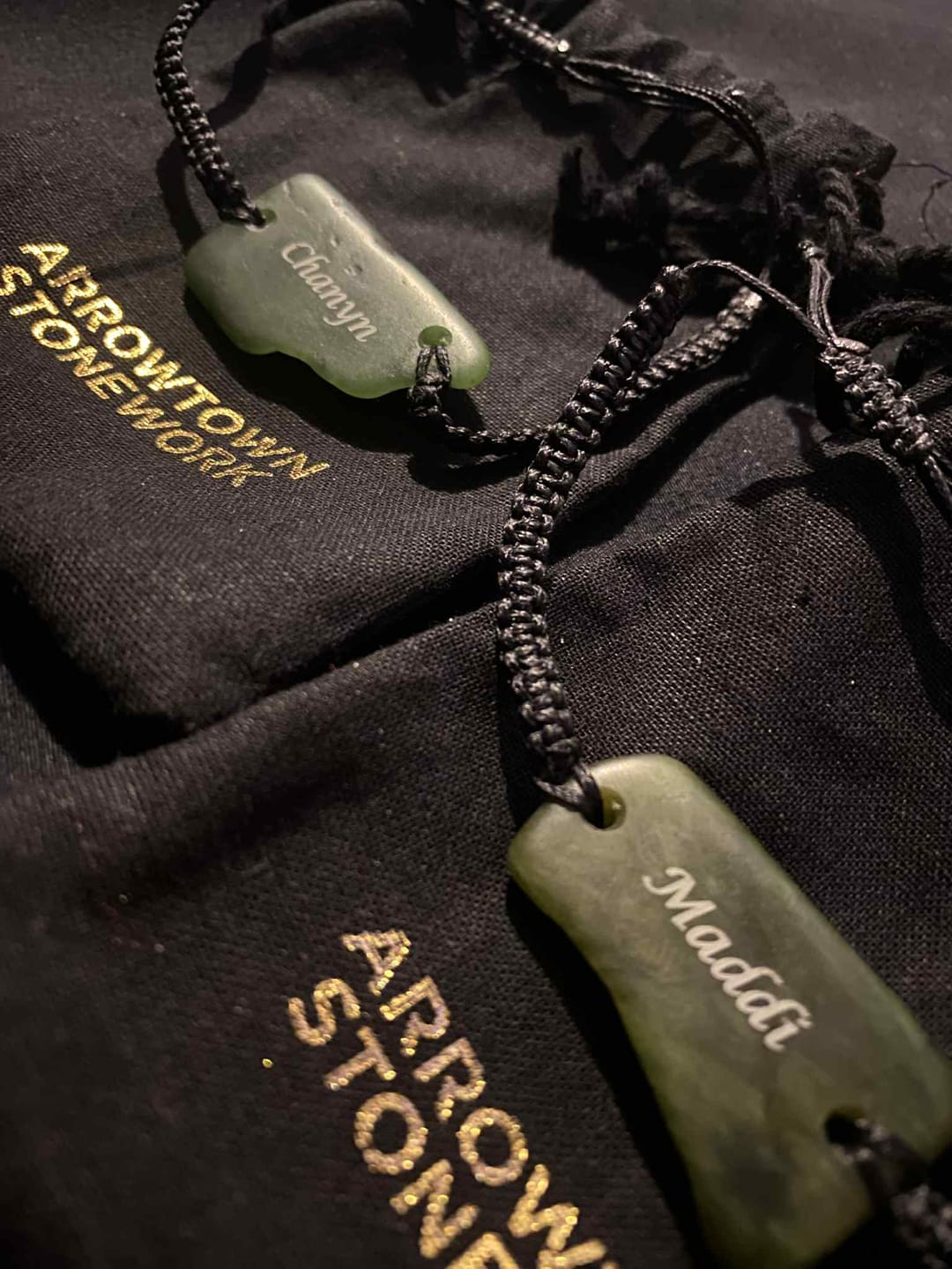 Customer photo review of Engraved Greenstone Bracelet