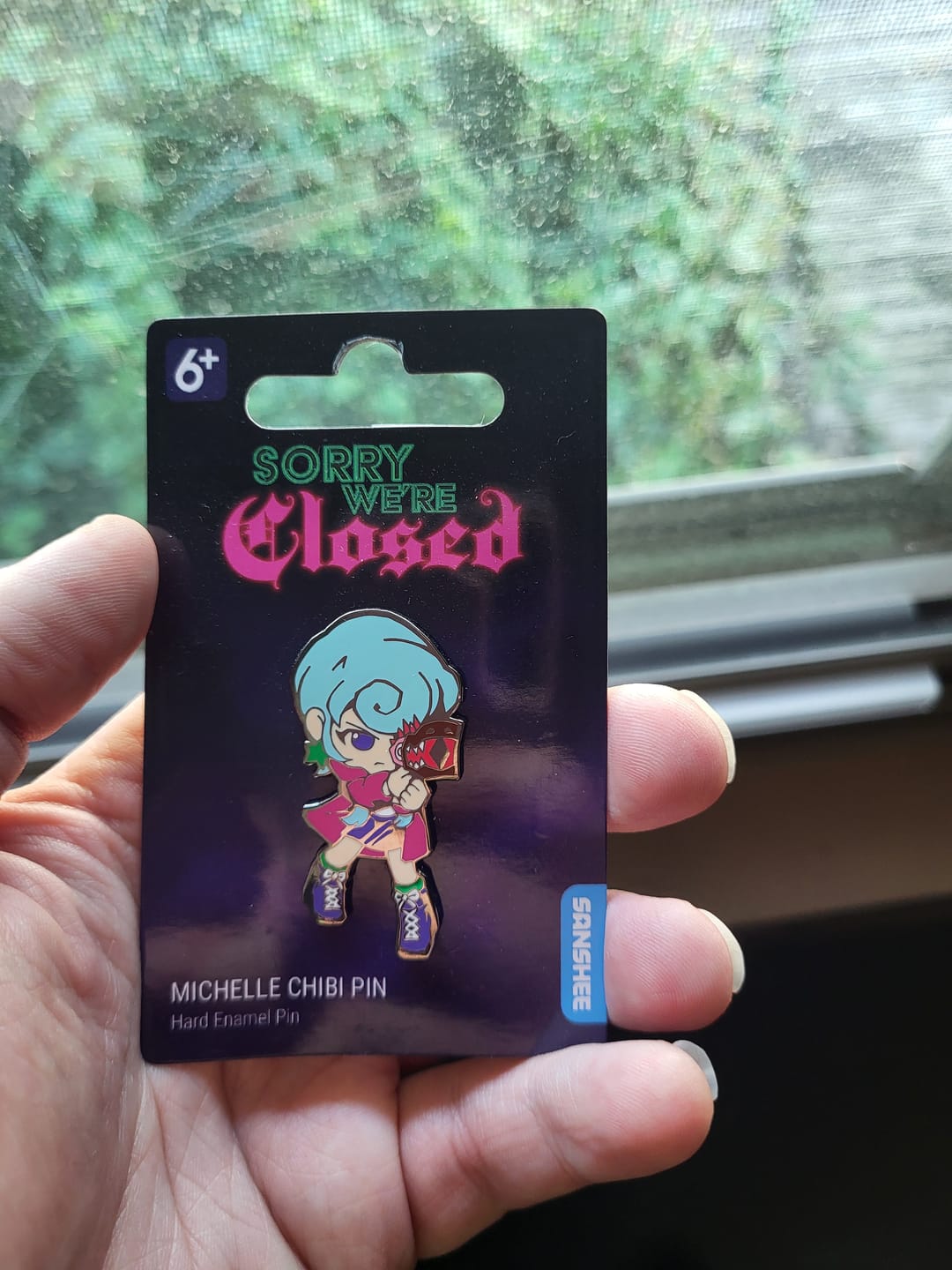 Customer photo review of Sorry We're Closed - Michelle Chibi Character Pin