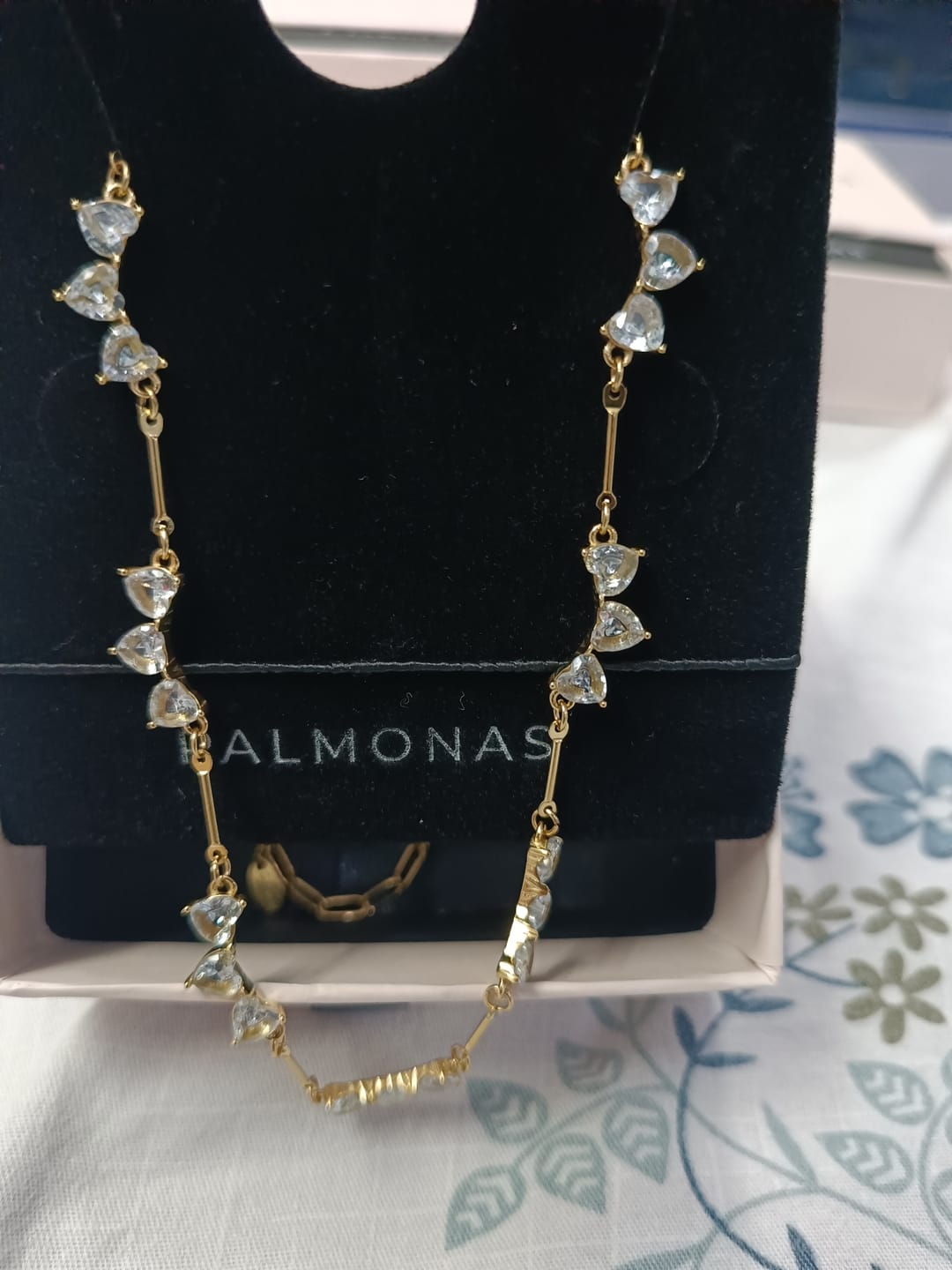Customer photo review of Floral Vine Pearl Necklace