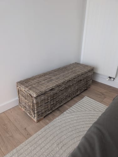 Customer photo review of CUZCO - Banc avec espace de rangement en bois et fibres naturelles