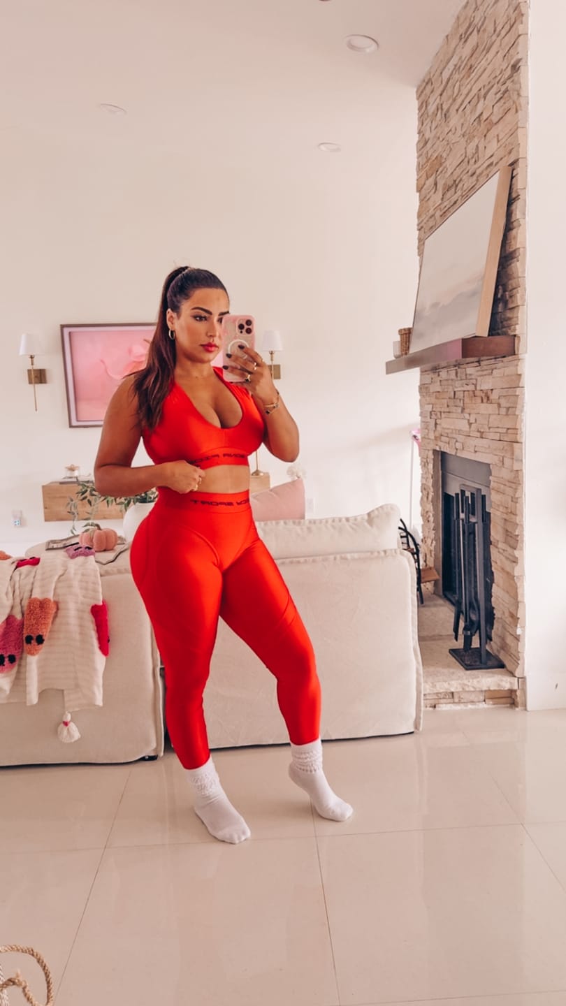 Customer photo review of Sports Bra Heart CrushTop Juicy Red