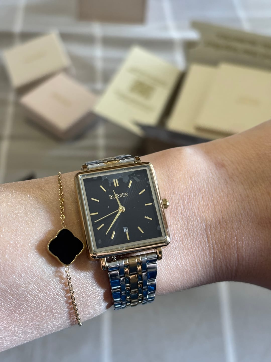 Customer photo review of Flora Gold Black Bracelet