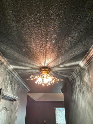 Customer photo review of 4-Light Bloom Crystal Leaf Semi Flush Mount Light