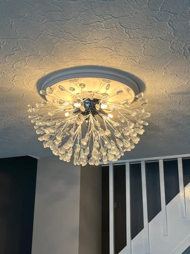 Customer photo review of 5-Light Crystal Dandelion Semi Flush Chandelier